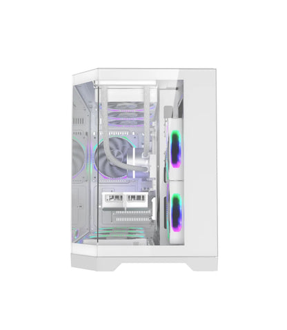 New Custom White Micro ATX Computer Cases Towers RGB Gamer PC Cabinet Chassis Desktop Casing Gaming PC Case