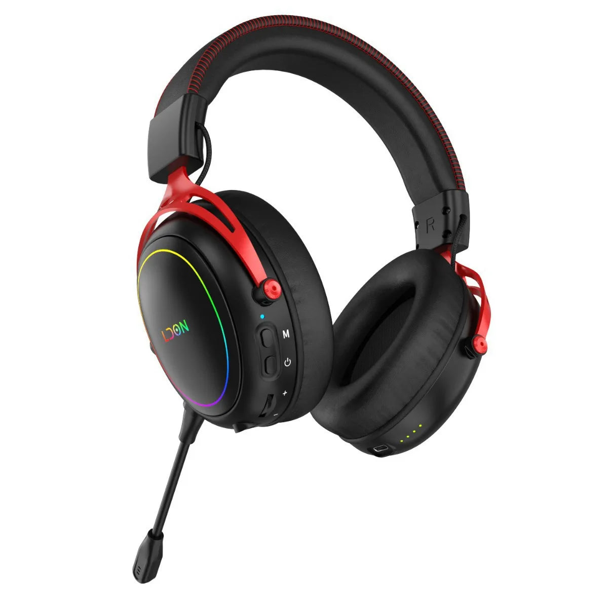 Bestselling LDON R5 Electronic Sports Wired+wireless Dual-mode Gaming Headset with Active Noise Cancellation (ANC) Cool Lighting