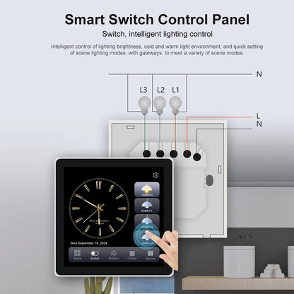 2025 Smart Lighting Control Touch Panel, With Tuya Zigbee 4 Inch In-wall Smart Home Touch Screen Panel