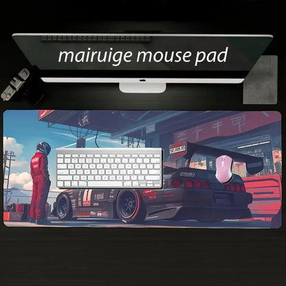 Japanese Painting Style Car Cool Stylish PC Gaming Mouse Pads Gamer Mats Teclado Ergonomic Pad Mat Laptop Office Carpet 900X400