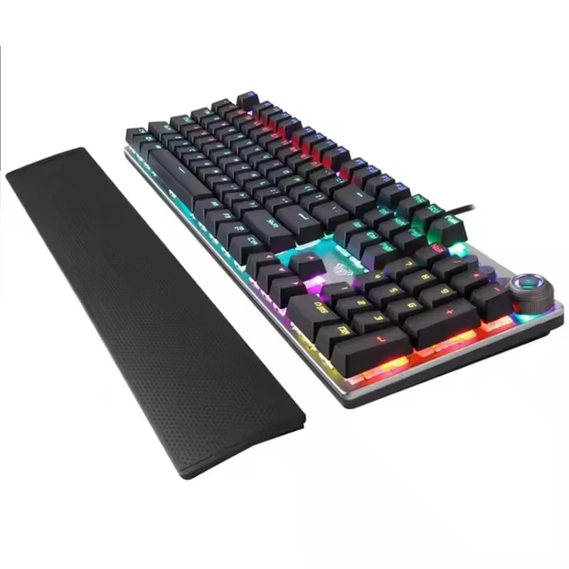 Wholesale AULA F2088 Wired USB 108 Keys Blue Switch 7-RGB Color Lighting Mixed Metal  Mechanical Gaming Keyboard