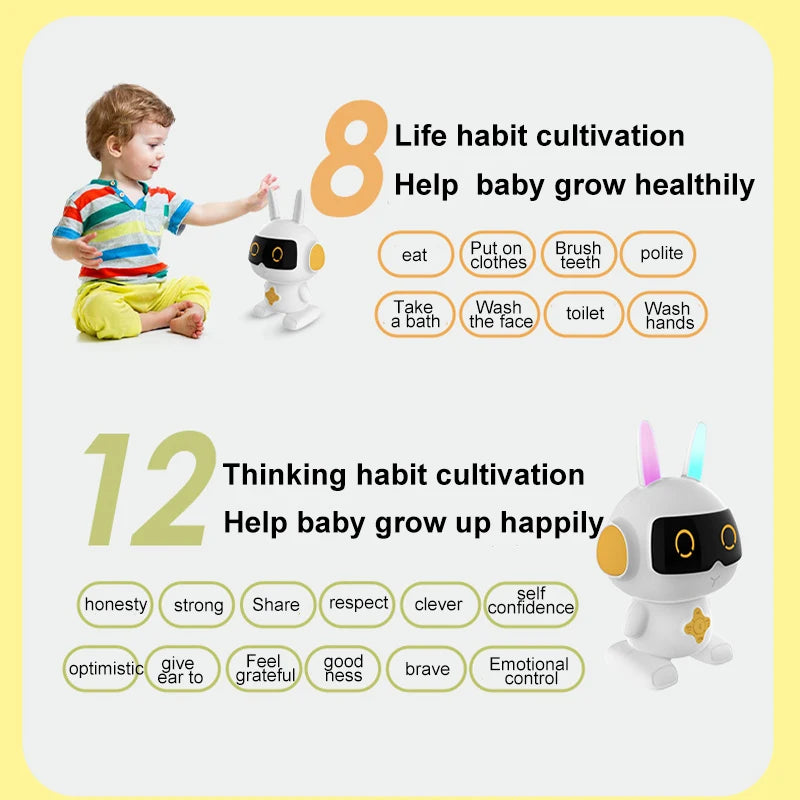 Rabbit Blue Tooth Speaker Education Baby Machine Song  Early Education Story Toy Robots Baby Toys ai  Songs ai toys for kids