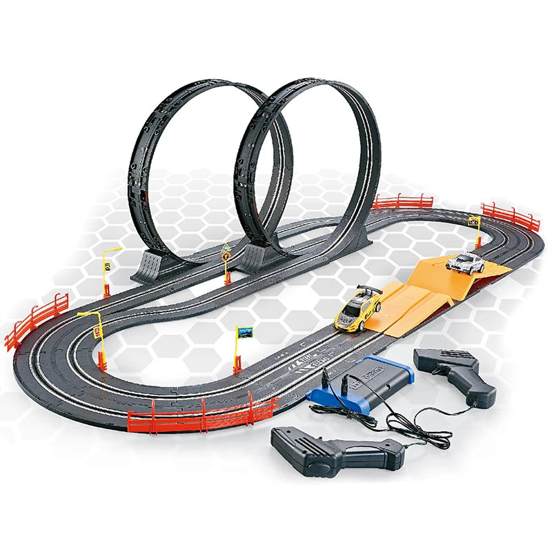 A49-9B 1/43 Scale DIY Slot Car Track Set Wholesale Hand-operate Racing Stainless Steel & Plastic Track Set 5.6 Meter