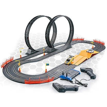 A49-9B 1/43 Scale DIY Slot Car Track Set Wholesale Hand-operate Racing Stainless Steel & Plastic Track Set 5.6 Meter
