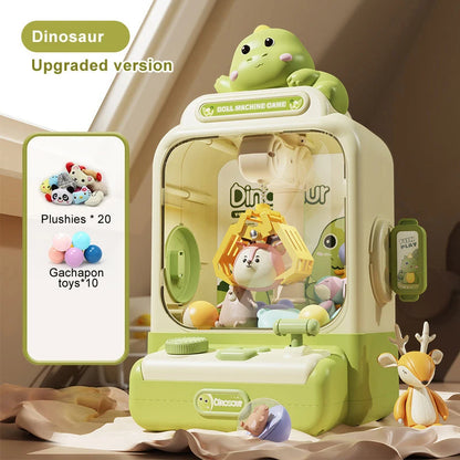 Children Grasp Doll Machine Toy Mini Electronic Clawing Doll Machine Household Electric Pinch Small Doll Twisted Egg Machine Toy