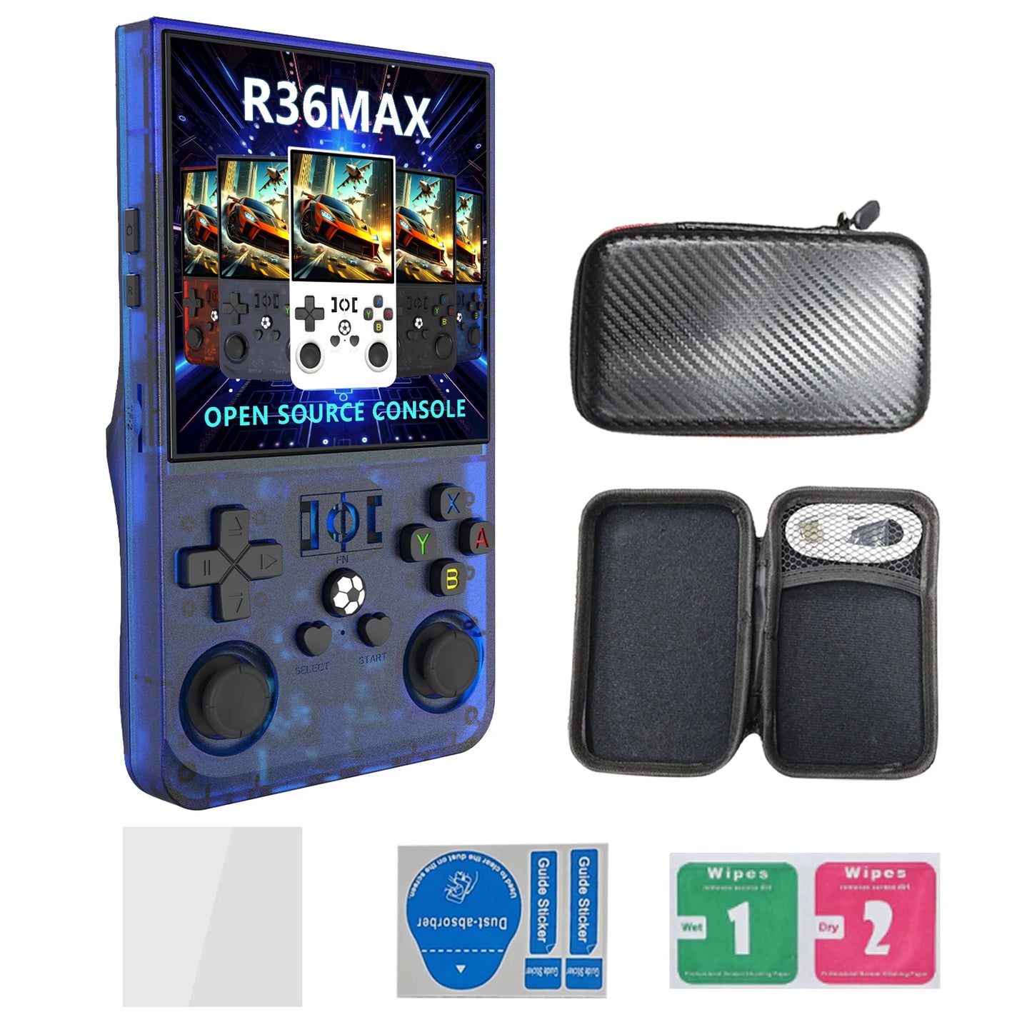 US Stock R36 MAX Retro 4 Inch IPS Screen Handheld Gaming Players RK3326 Linux OS 4000mAh Battery Portable Handheld Game Console