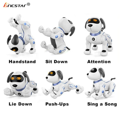 Factory New Arrival Bricstar Handstand Push-up Dog Robot,electronic Pets Dancing Programmable Smart Toy Robot Dog Plastic Unisex