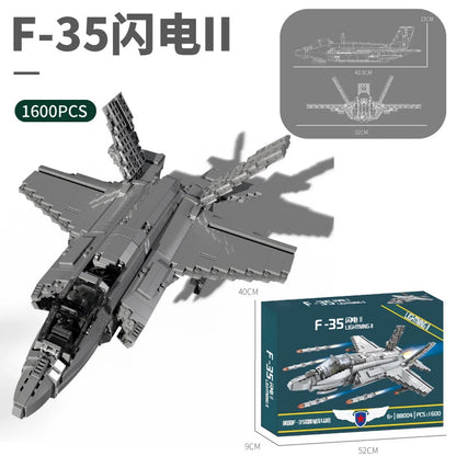 F-35 American Stealth Fighter 1:20 Scale Plastic Assembly Building Block Slot Toy for Age 3+