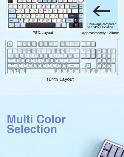 AULA F75 Mechanical Keyboard Wired/2.4G Wireless RGB PBT 75% Layout Gasket Customized PC Gaming Keyboard