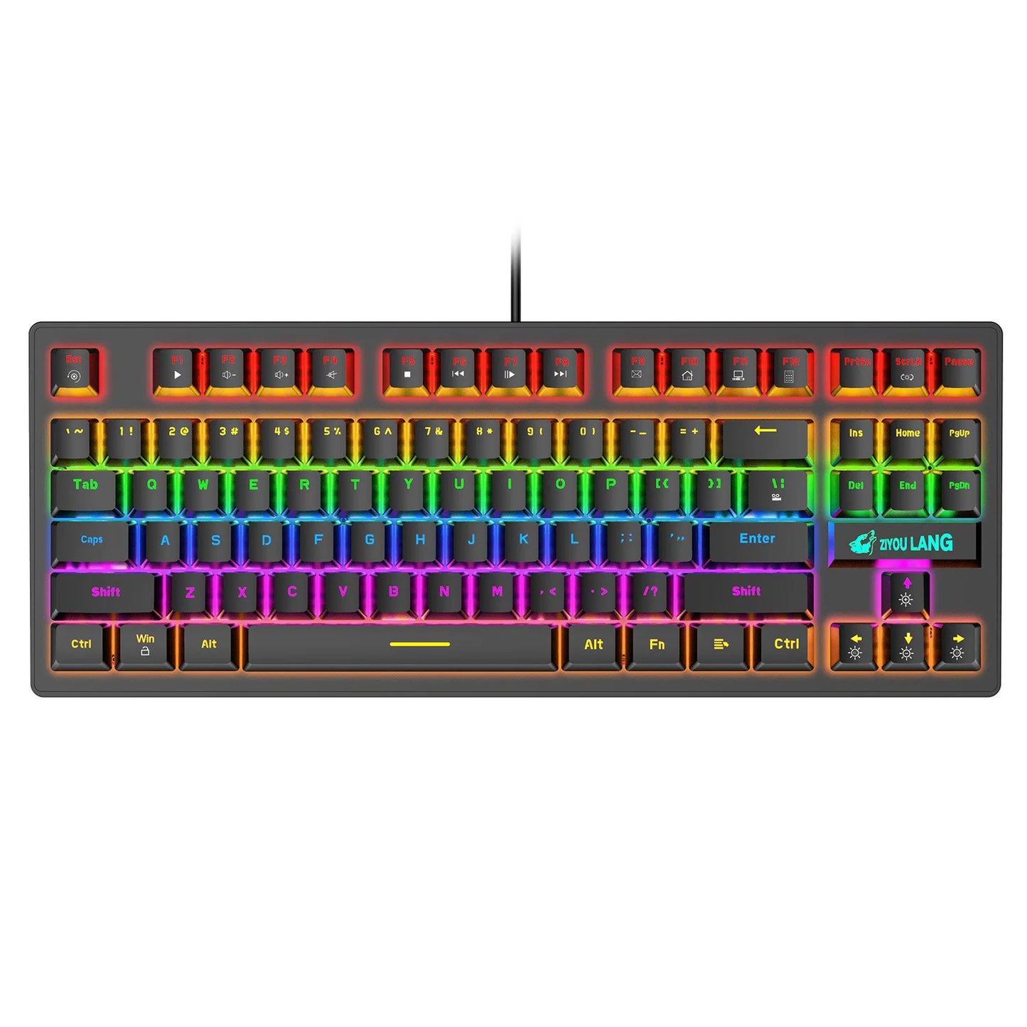 Free Wolf K2 Punk Mechanical Keyboard 87 Keys Gaming Competitive Office Laptop Gaming Keyboard