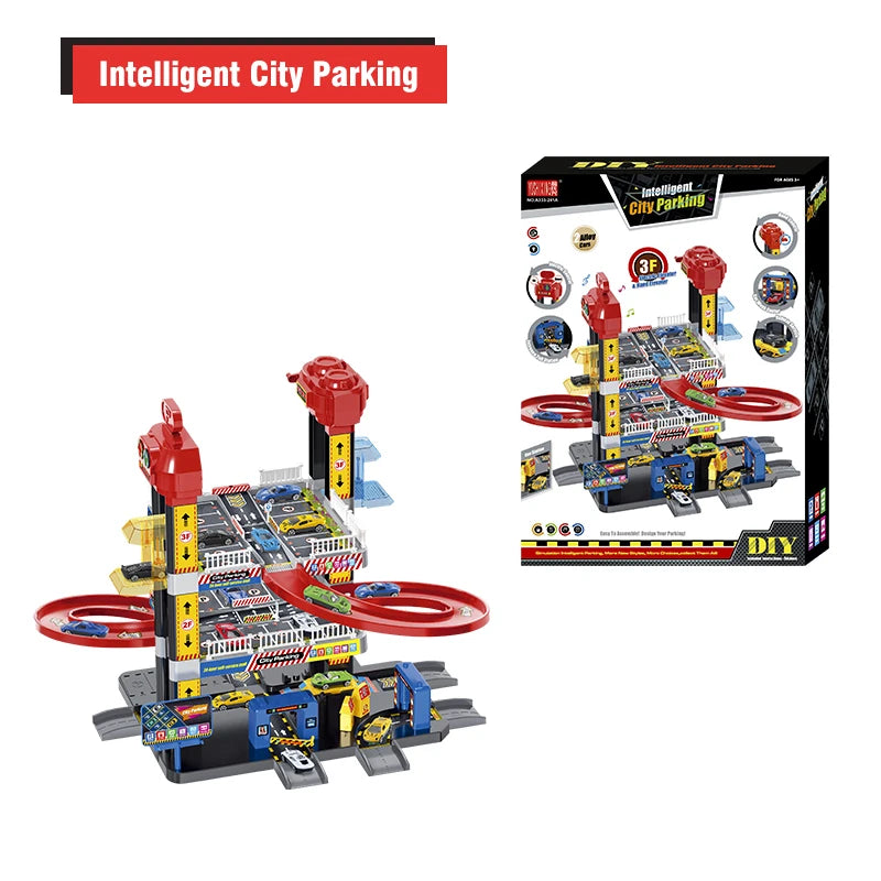 Children's Electric Toy Race Track Realistic Parking Lot Challenge Adventure Educational Toy Gift for Boys and Girls
