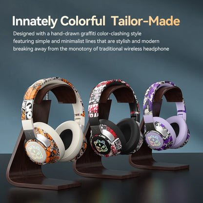 Soyto T12 Camo Graffiti Over Ear Headphones Headset Bluetooth 5.4 3D Surround Sound Lightweight Gaming Music for Teens Adults