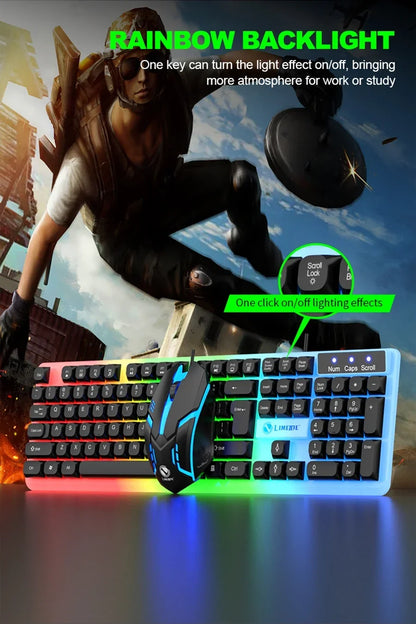 NG GTX350 Gaming Keyboard Mouse Combos Computer Laptop Backlight Gamer Kit LED Wired Usb Keyboard