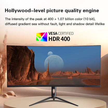 Ergonomic 34" 165Hz Fast Wide Gaming Monitor 100% SRGB Height Adjustable Stand Factory Low Price Wholesale 4K Display