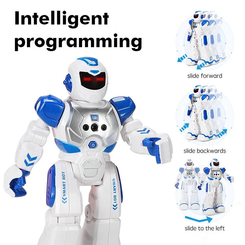 Robocop Early Education Smart Model Toy for Kids Unisex Plastic Remote Control Robot With Singing Infrared Sensor Light Function