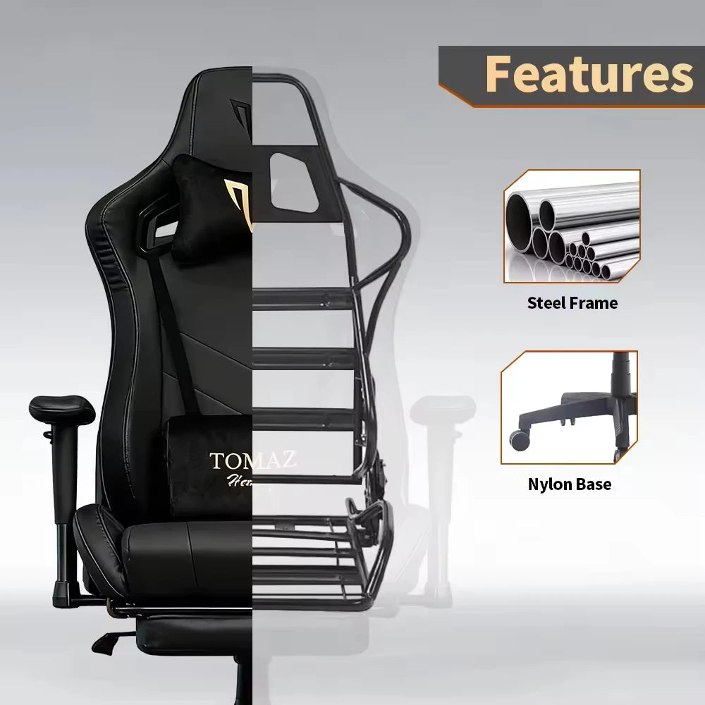 Reclining Gamer Seat Tomaz High Quality Customized Brown Ergonomic Computer Desk Height Adjustment Feature Computer Gaming