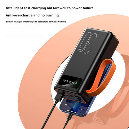High-Capacity Power Bank 30000mah 4USB Type-c Mobile Power Supply Outdoor Travel Camping Lights Power Bank 30000mAh