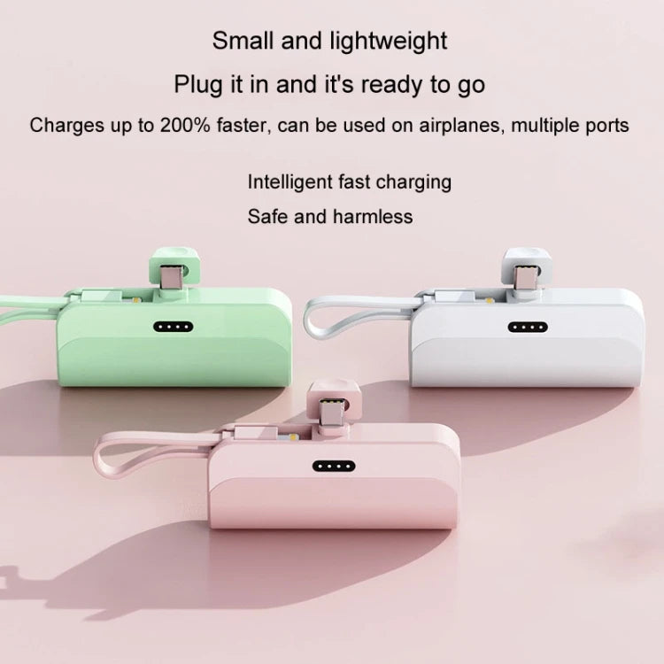 5000mAh 2 in 1 Portable Mobile Power Fast Charger Pocket Portable Wireless Mini Charger
