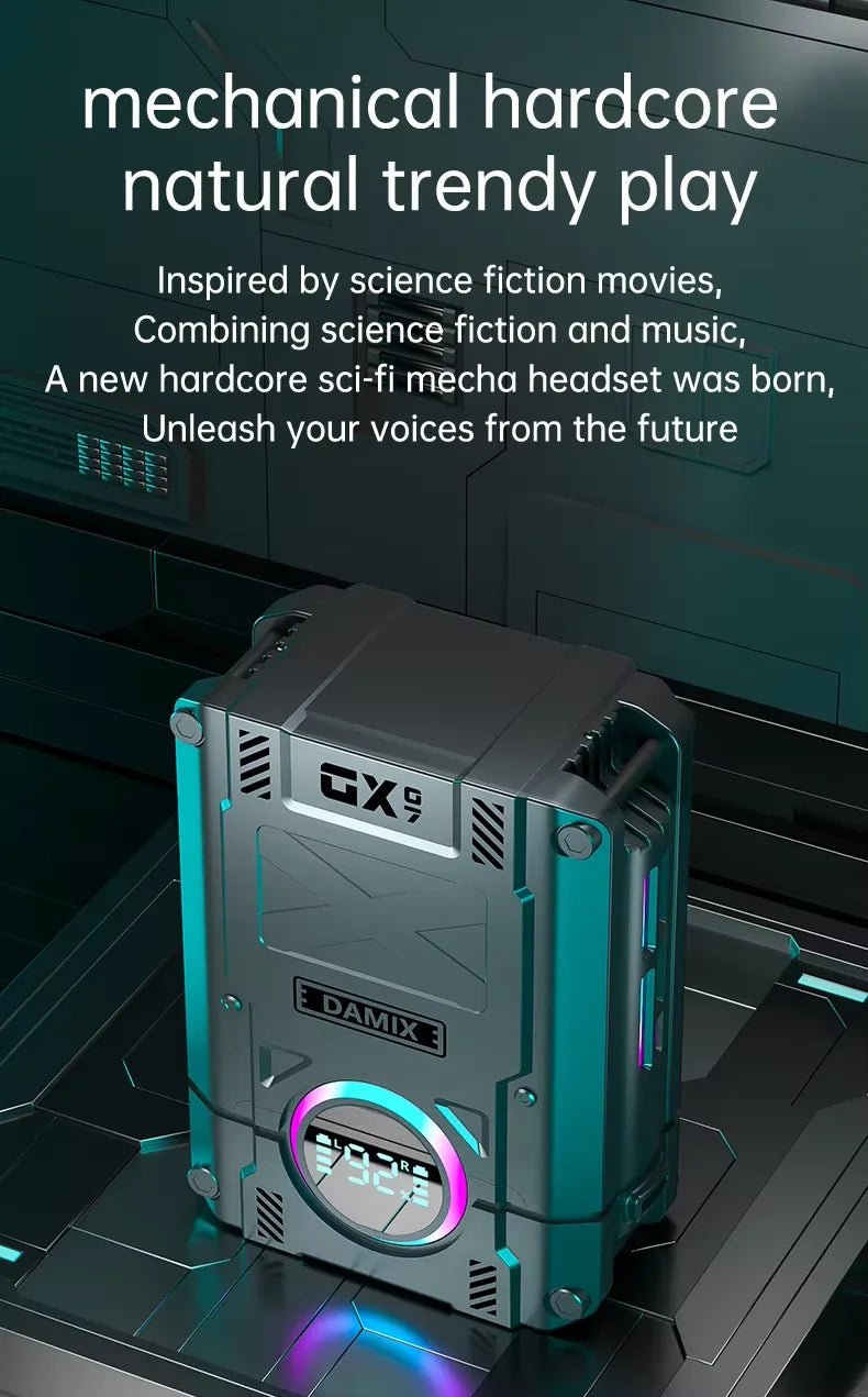 Mech Style DX07 Gaming TWS Earphone BT 5.3 RGB Led Light Digital Auriculares Audifonos HIFI Headphone DX-07 True Wireless Earbud