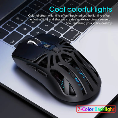 Hot 3 Mode Tri-mode Gaming Mouse Wireless Silent RGB Honeycomb Gaming Mouse Ergonomic 2.4G/BT/Wired E-sports Mice for PC