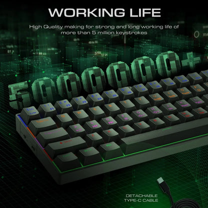 CK23 61-key Three-mode Mechanical Mini Keyboard Brown Switch E-sports Gaming Keyboard
