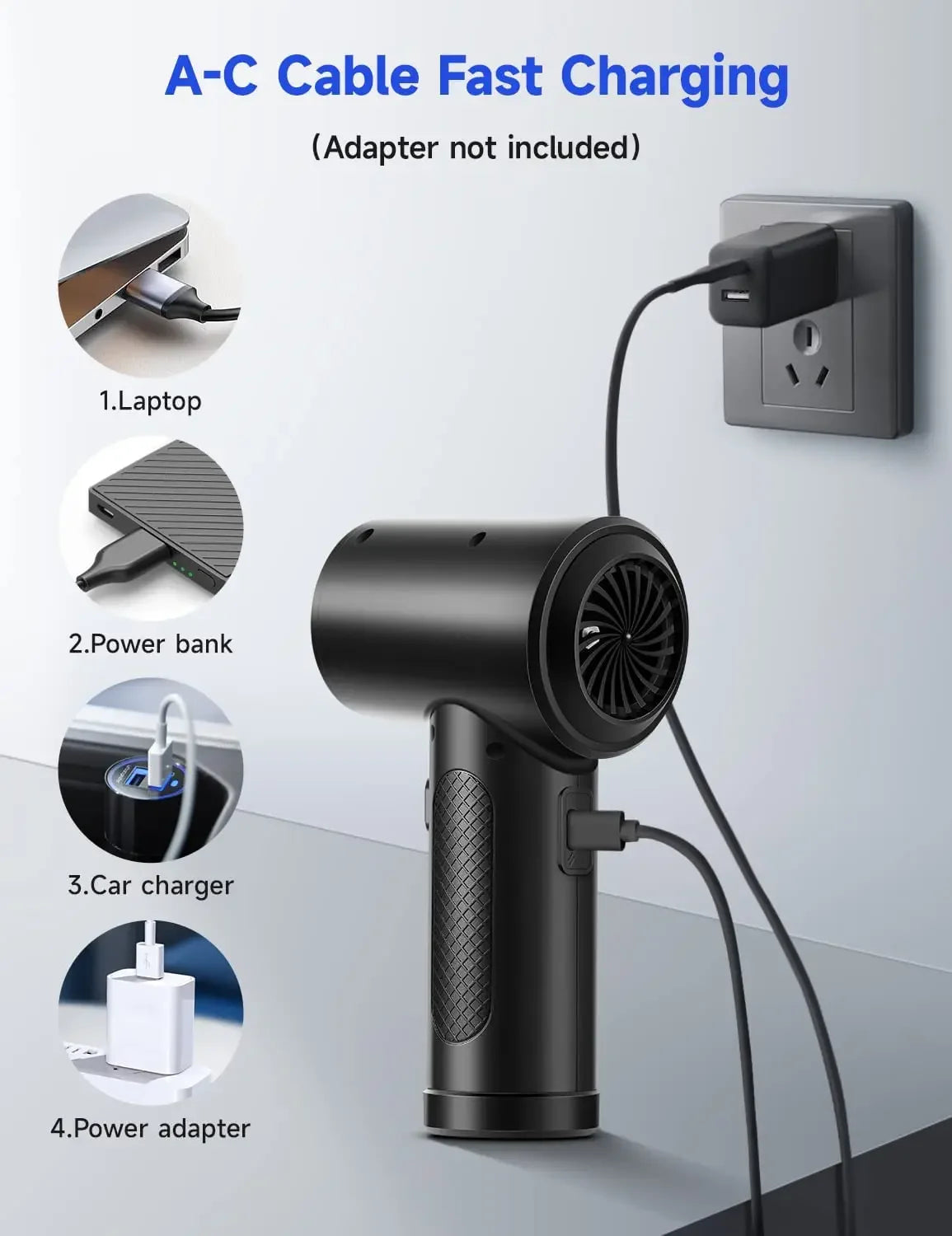 Portable Air Duster Cordless Fan Blower 51000RPM Wireless Rechargeable Dust Clean Tool for Computer Keyboard Car Pet Care