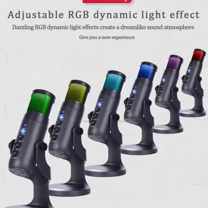 2024 Hot Sale Professional RGB Gaming Podcast Mic USB Studio Condenser Wired Microphone for Streaming Vocal Recording Teaching