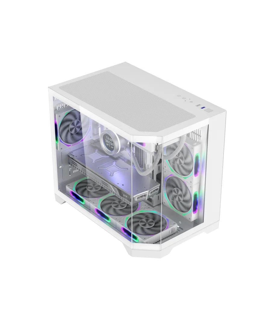 New Custom White Micro ATX Computer Cases Towers RGB Gamer PC Cabinet Chassis Desktop Casing Gaming PC Case