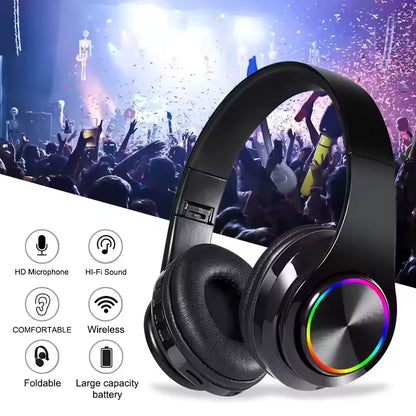 P9 Pro Max Wireless Bt Headphones With Mic Noise Cancelling Headset B39 Led Earphones Sports Gaming Headphones Supports TF