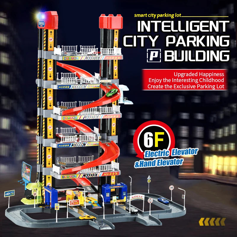 Children's Electric Toy Race Track Realistic Parking Lot Challenge Adventure Educational Toy Gift for Boys and Girls