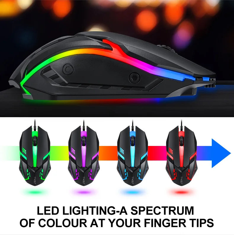 4 In1 Colorful Backlit Mouse and Large Size Mousepad and Gaming Headset and Keyboard Free Shipping