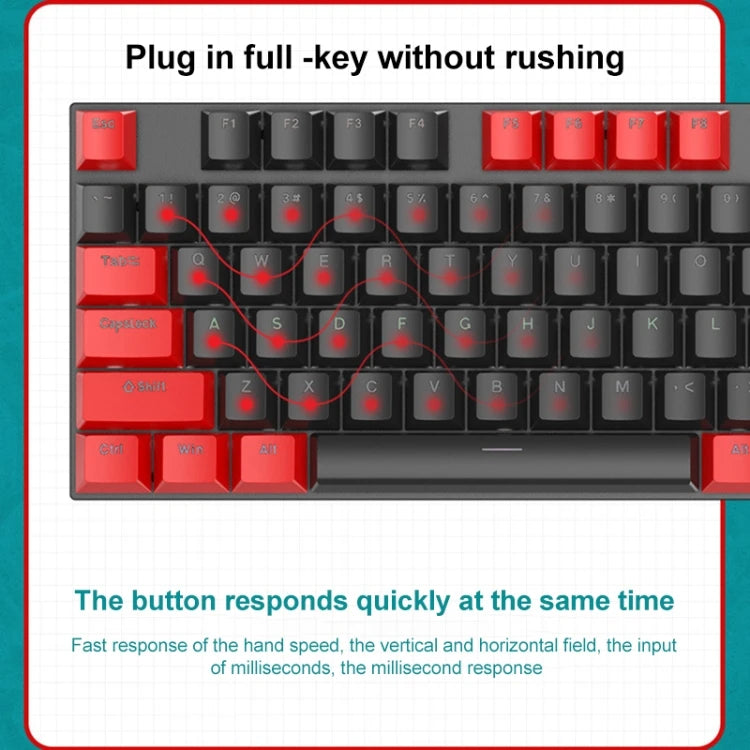 Dropshipping FOREV FV-301 87-keys Blue Axis Gaming 87-Keys Mechanical Wired Keyboard Cable Length 1.6m RGB Lighting Keyboards