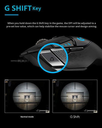 Fully Upgraded for Logitech G502 Hero Wired Gaming Mouse with 16000Dpi RGB Lighting Right-handed Orientation