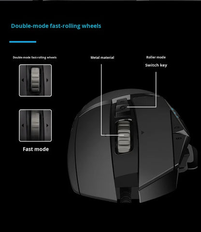 Fully Upgraded for Logitech G502 Hero Wired Gaming Mouse with 16000Dpi RGB Lighting Right-handed Orientation