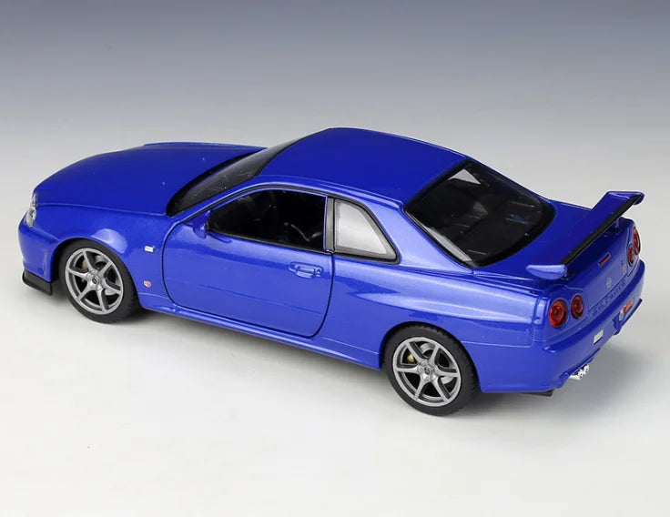 Welly 1:24 Skyline GT-R R34 Imitation Alloy Car Model Toy Collection Diecast Toy Vehicles