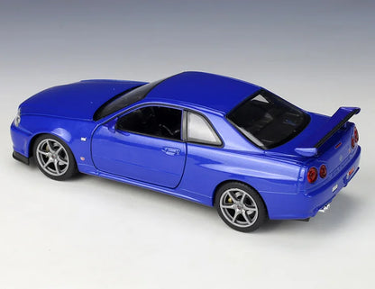 Welly 1:24 Skyline GT-R R34 Imitation Alloy Car Model Toy Collection Diecast Toy Vehicles