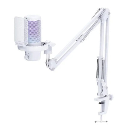 Wholesale FEELWORLD VM1 USB Condenser Gaming Microphone for Streaming Noise Cancellation Mute RGB Light Boom Arm Stand