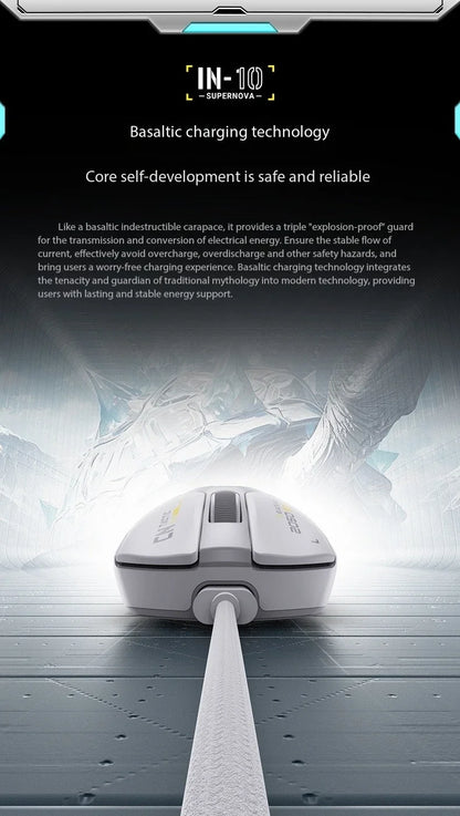 Inphic IN10 3D Ergonomic Lightweight Rechargeable for 2.4GHz Wireless Mouse Programmable 6 Buttons RGB Backlit Gaming