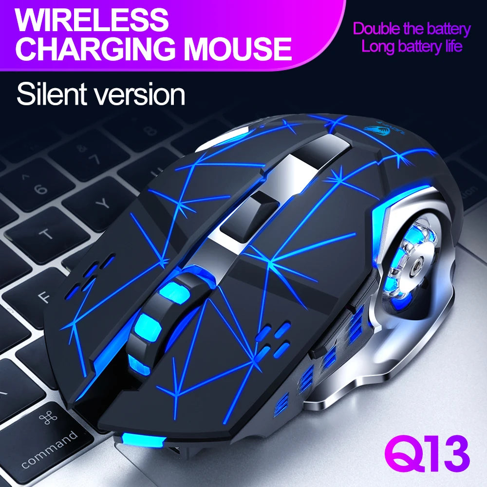 T-WOLF Q13 OEM/ODM 2.4G BT Wireless Mouse Mobile Supported Hyper Speed Wireless Rgb Backlit 6d Gaming Pc Mouse