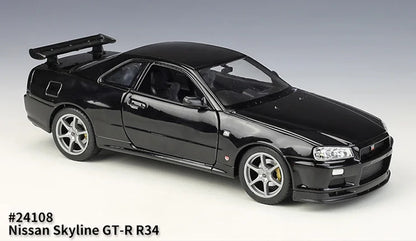 Welly 1:24 Skyline GT-R R34 Imitation Alloy Car Model Toy Collection Diecast Toy Vehicles