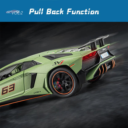 Jiaye 1/24 LP780 Metal Car Model Pull Back Custom Diecast Model As a Children's Collectible Toys