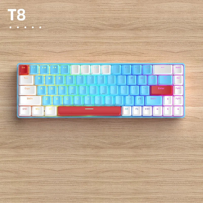 T8 108-Key Full Size RGB Backlit Gaming Mechanical Keyboard with USB Interface for Professional Gamers