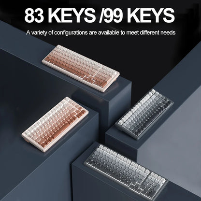 For K99 Hot Swap 90% Keyboard Gradient Pink Side Printed Double Shot PBT Keycaps LED Backlit Wired 99-Key Gaming Keyboard
