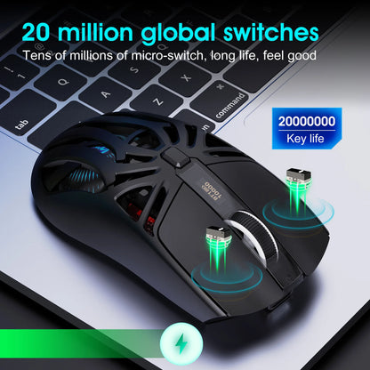 Hot 3 Mode Tri-mode Gaming Mouse Wireless Silent RGB Honeycomb Gaming Mouse Ergonomic 2.4G/BT/Wired E-sports Mice for PC