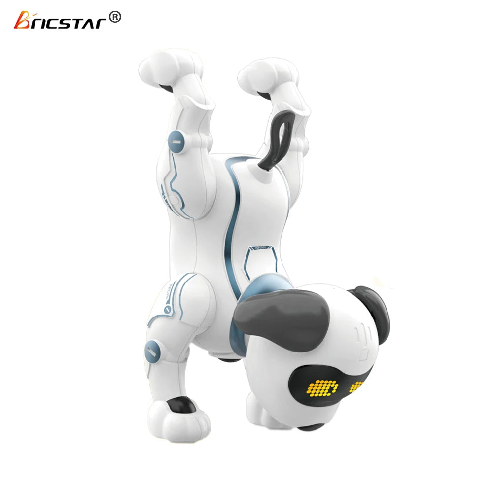 Factory New Arrival Bricstar Handstand Push-up Dog Robot,electronic Pets Dancing Programmable Smart Toy Robot Dog Plastic Unisex