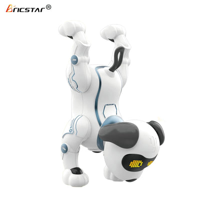 Factory New Arrival Bricstar Handstand Push-up Dog Robot,electronic Pets Dancing Programmable Smart Toy Robot Dog Plastic Unisex