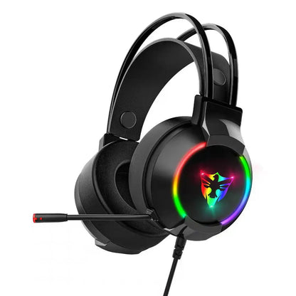 Computer E-sports Wired Gaming Headset Microphone 7.1 Channel RGB Luminous Leather Active Noise Hearing Aid Aviation