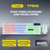 T-WOLF Professional LED Wired Gaming Keyboard and Mouse Combo Backlit Full Size 104keys Punk Keyboard Mouse for Gamer Desktop