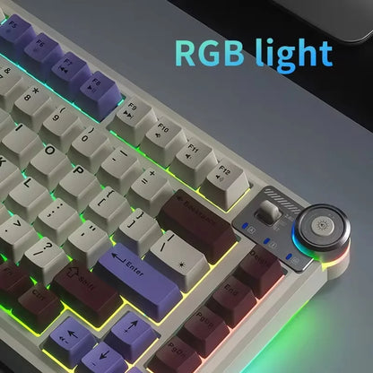 Aula AU75 Wireless Gaming Mechanical Keyboards Tri-Mode 2.4G/BT/Wired Hot Swappable With RGB Backlit Media Knob 75 Key Keyboards