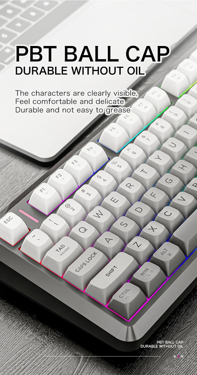 Free Wolf M75 Wireless Dual-Mode Mechanical Membrane Keyboard 87 Keys RGB Backlit Gaming E-Sports Office Use USB-C PBT